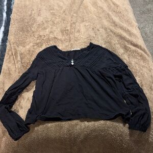 Lucky Brand Black Long Sleeve Blouse